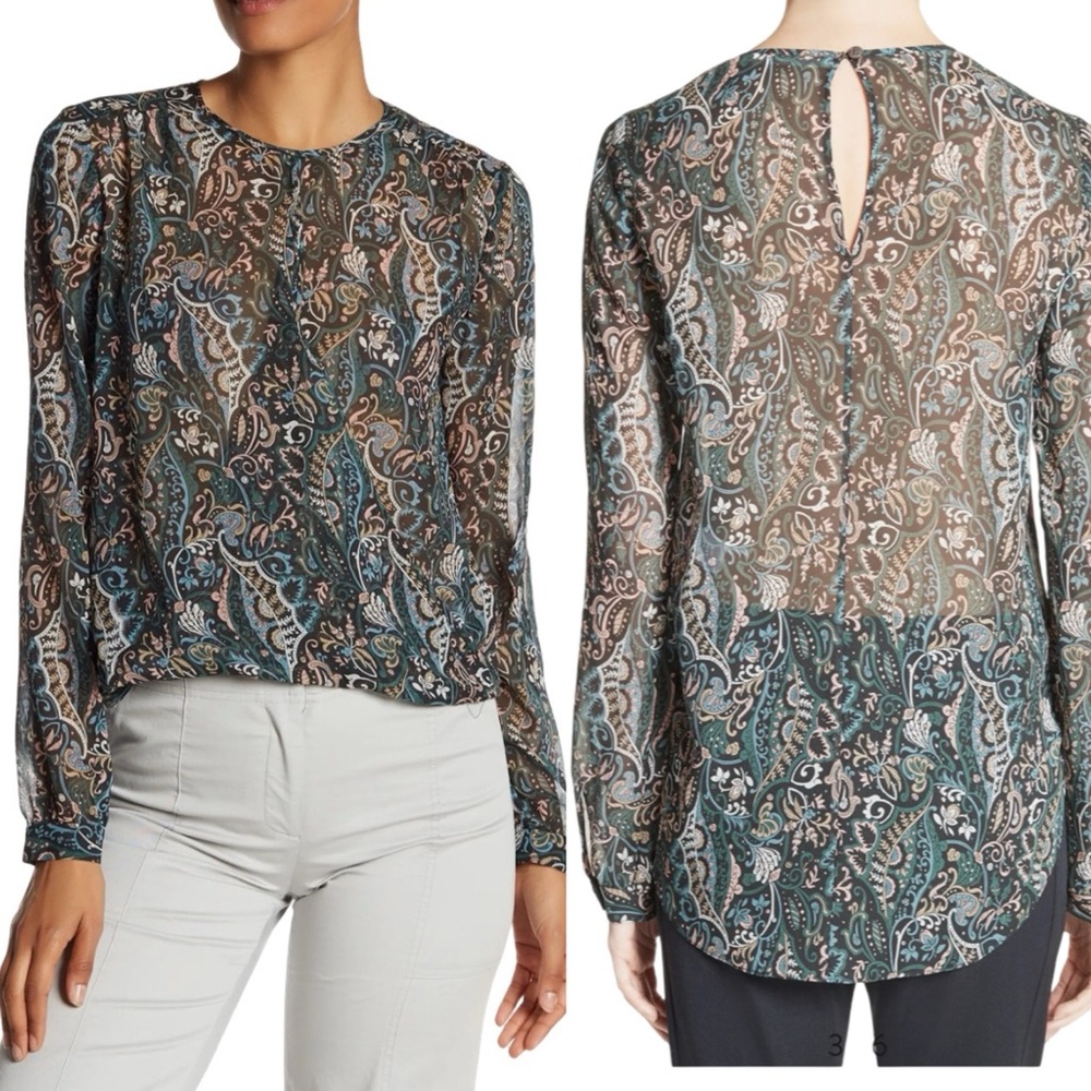 Veronica Beard wrap silk blouse. EUC